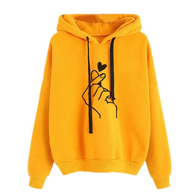 Plus Size Casual Sweatshirts for Women with Heart Design